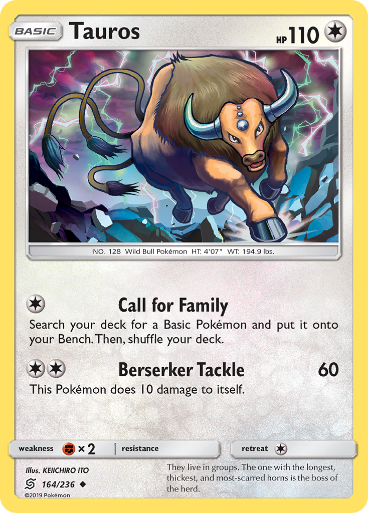 Tauros (164/236) [Sun & Moon: Unified Minds] | Jomio and Rueliete's Cards and Comics