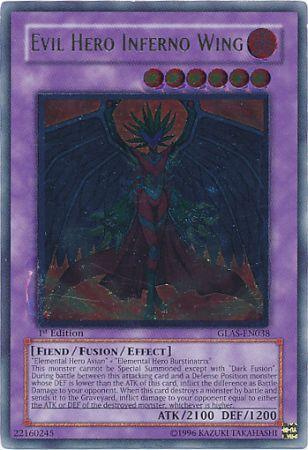 Evil Hero Inferno Wing (UTR) [GLAS-EN038] Ultimate Rare | Jomio and Rueliete's Cards and Comics