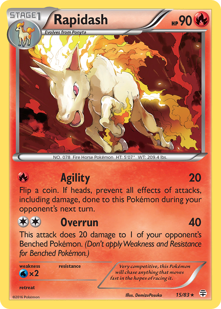 Rapidash (15/83) [XY: Generations] | Jomio and Rueliete's Cards and Comics