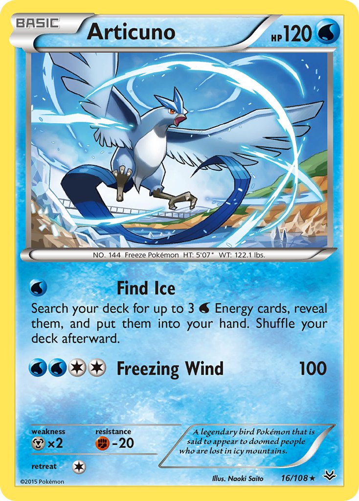 Articuno (16/108) (Theme Deck Exclusive) [XY: Roaring Skies] | Jomio and Rueliete's Cards and Comics