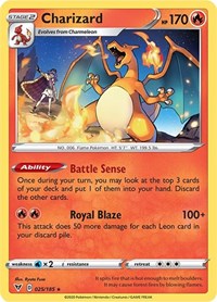 Charizard (025/185) (Cracked Ice Holo) (Theme Deck Exclusive) [Sword & Shield: Vivid Voltage] | Jomio and Rueliete's Cards and Comics