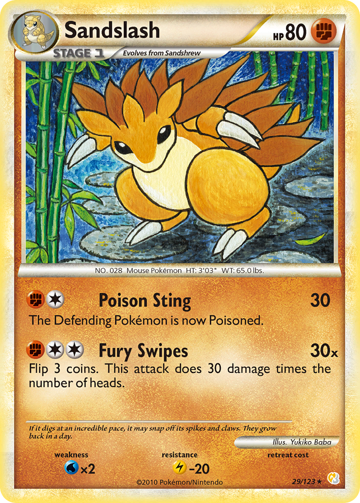 Sandslash (29/123) [HeartGold & SoulSilver: Base Set] | Jomio and Rueliete's Cards and Comics