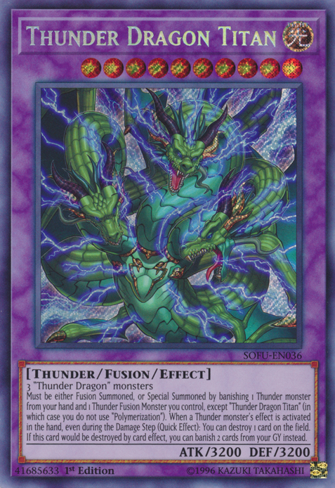 Thunder Dragon Titan [SOFU-EN036] Secret Rare | Jomio and Rueliete's Cards and Comics