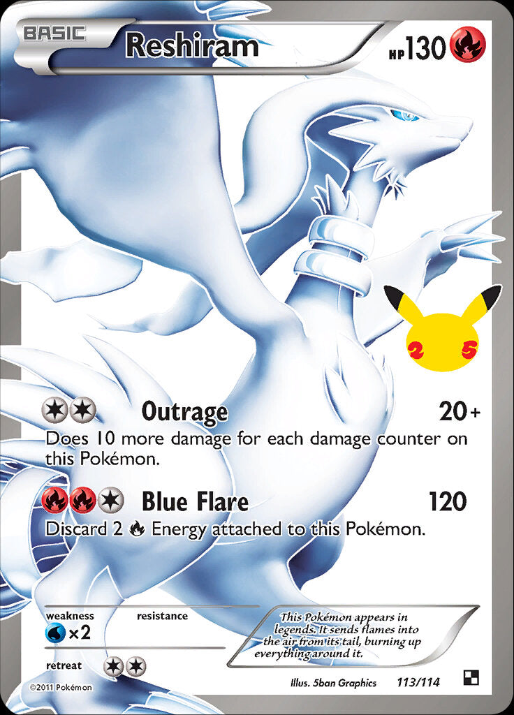 Reshiram (113/114) [Celebrations: 25th Anniversary - Classic Collection] | Jomio and Rueliete's Cards and Comics