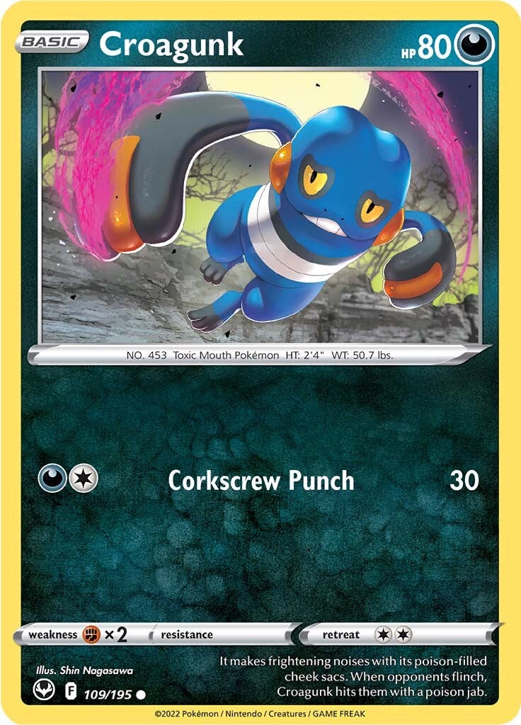 Croagunk (109/195) [Sword & Shield: Silver Tempest] | Jomio and Rueliete's Cards and Comics