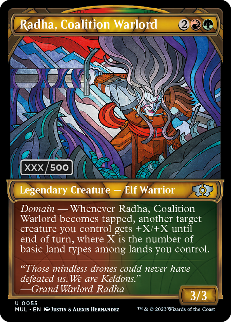 Radha, Coalition Warlord (Serialized) [Multiverse Legends] | Jomio and Rueliete's Cards and Comics