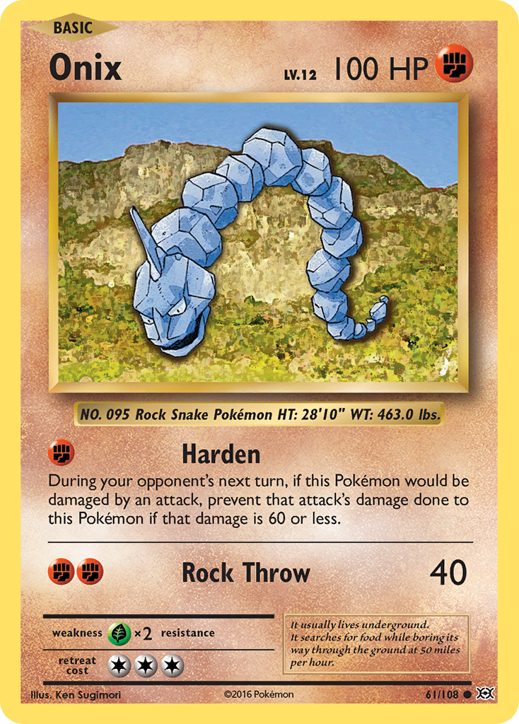 Onix (61/108) [XY: Evolutions] | Jomio and Rueliete's Cards and Comics