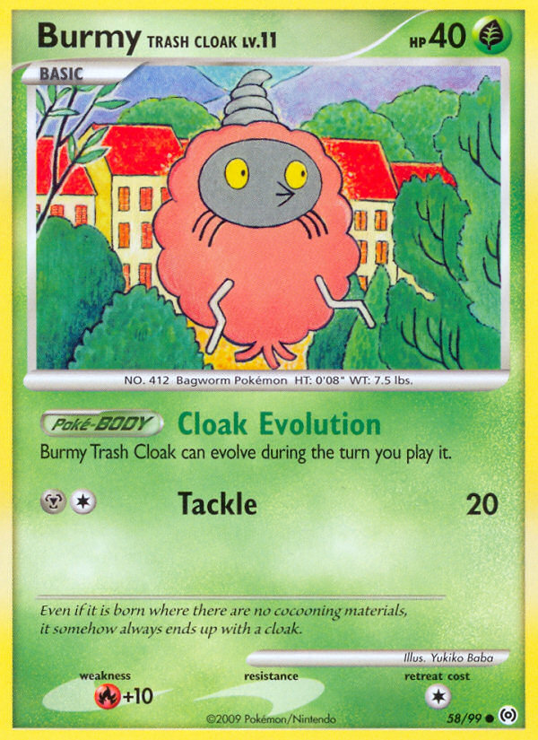 Burmy Trash Cloak (58/99) [Platinum: Arceus] | Jomio and Rueliete's Cards and Comics