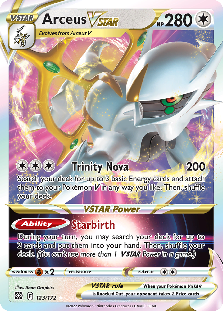 Arceus VSTAR (123/172) (Metal Card) [Sword & Shield: Brilliant Stars] | Jomio and Rueliete's Cards and Comics