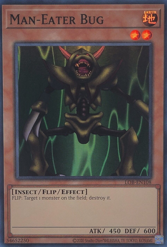 Man-Eater Bug (25th Anniversary) [LOB-EN108] Super Rare | Jomio and Rueliete's Cards and Comics