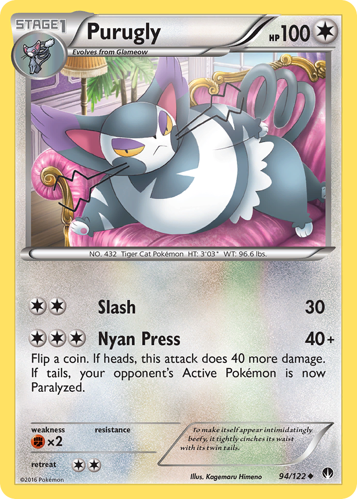 Purugly (94/122) [XY: BREAKpoint] | Jomio and Rueliete's Cards and Comics