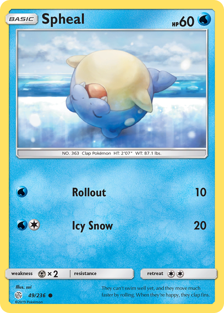 Spheal (49/236) [Sun & Moon: Cosmic Eclipse] | Jomio and Rueliete's Cards and Comics