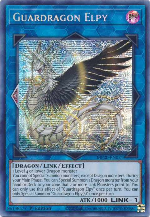 Guardragon Elpy [MP20-EN021] Prismatic Secret Rare | Jomio and Rueliete's Cards and Comics