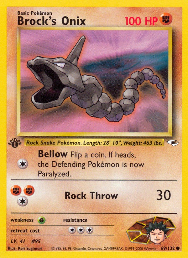 Brock's Onix (69/132) [Gym Heroes 1st Edition] | Jomio and Rueliete's Cards and Comics