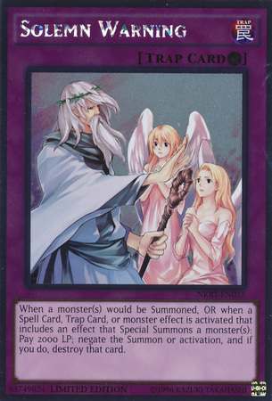 Solemn Warning [NKRT-EN035] Platinum Rare | Jomio and Rueliete's Cards and Comics