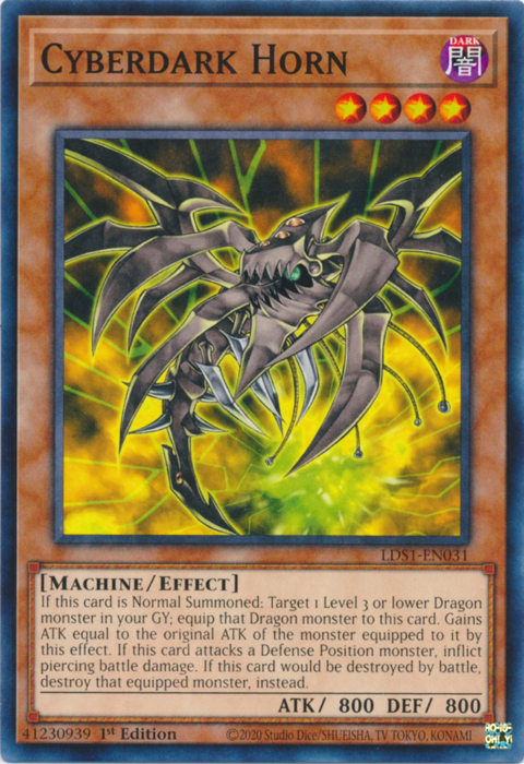Cyberdark Horn [LDS1-EN031] Common | Jomio and Rueliete's Cards and Comics