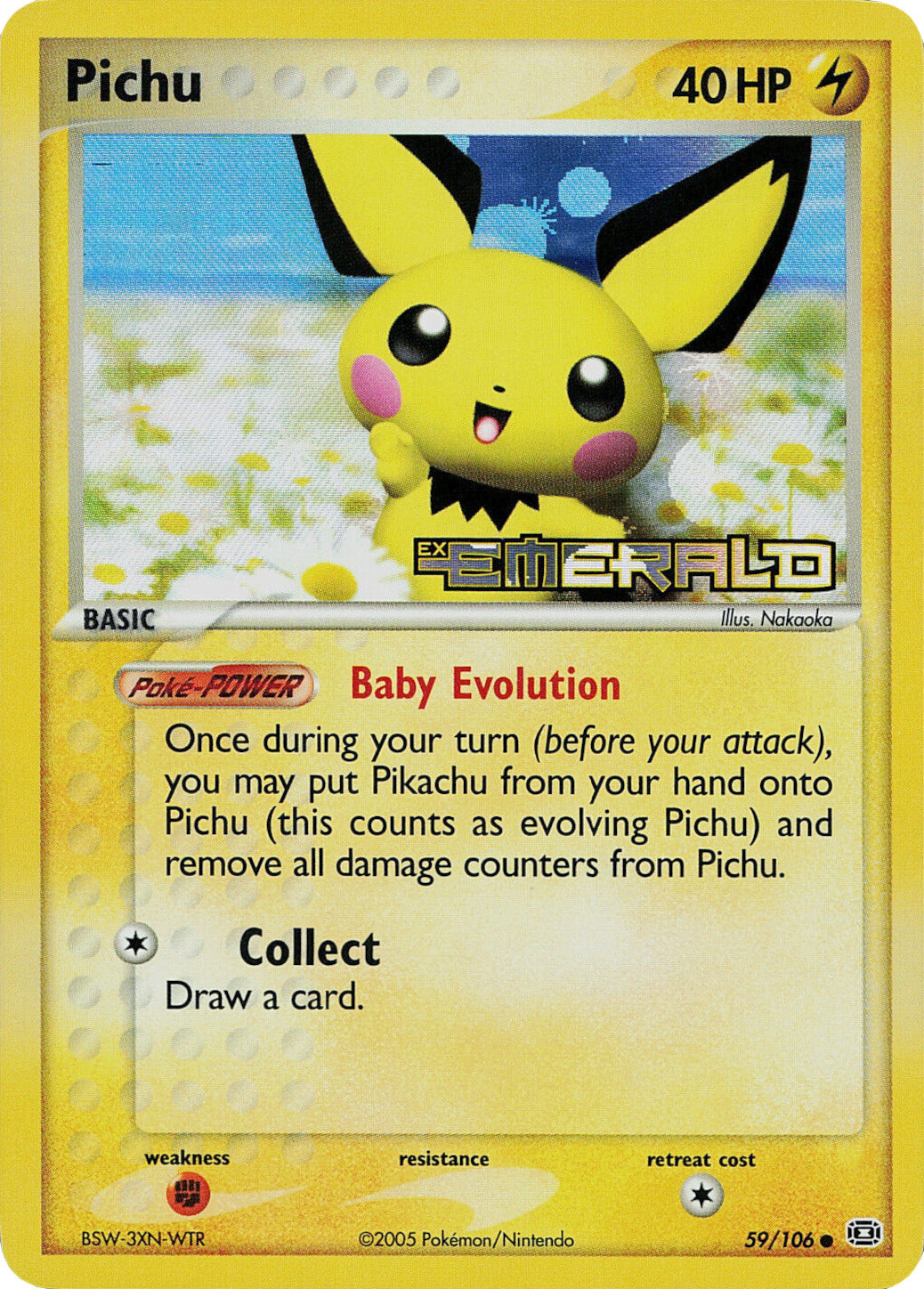 Pichu (59/106) (Stamped) [EX: Emerald] | Jomio and Rueliete's Cards and Comics