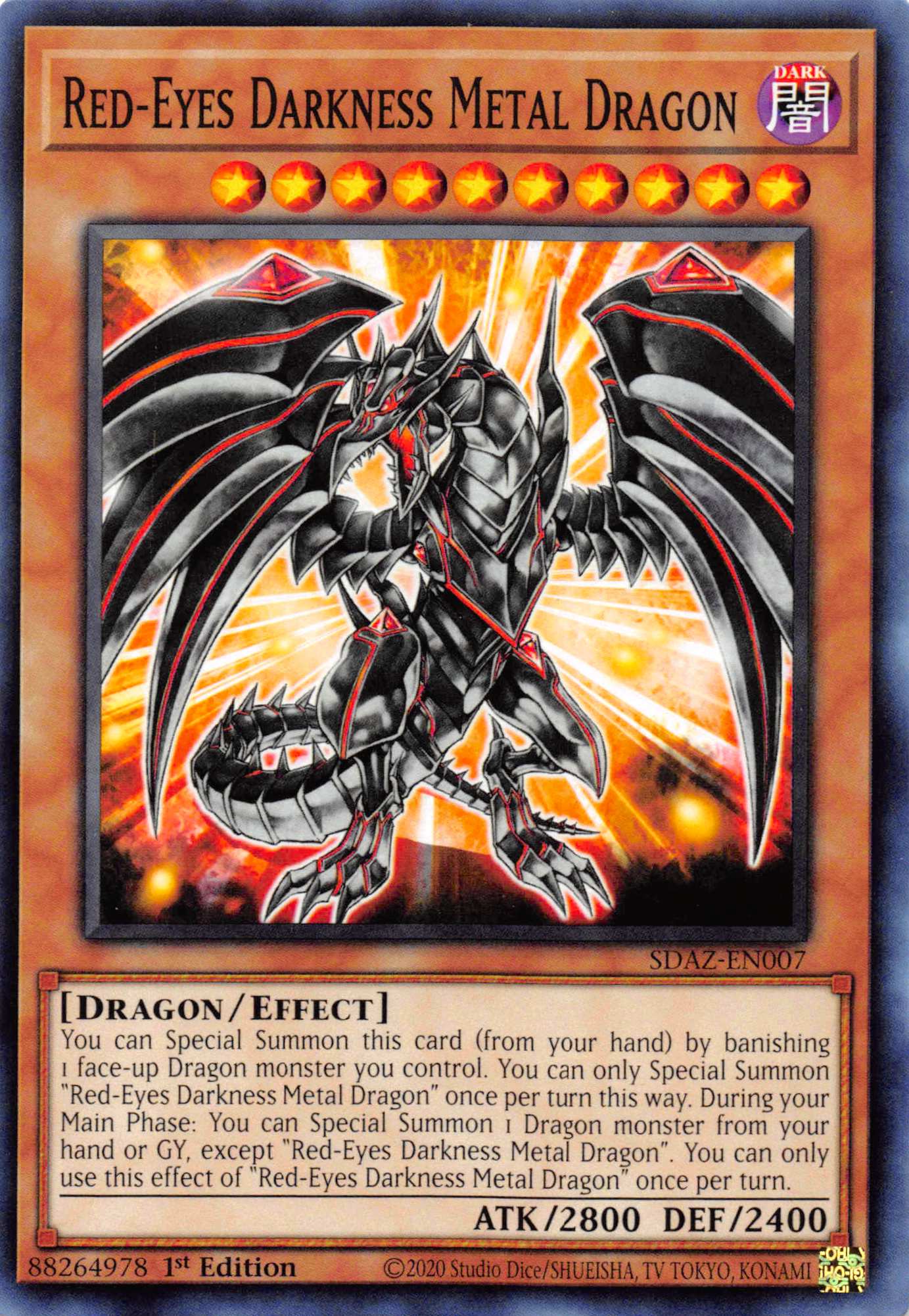 Red-Eyes Darkness Metal Dragon [SDAZ-EN007] Common | Jomio and Rueliete's Cards and Comics