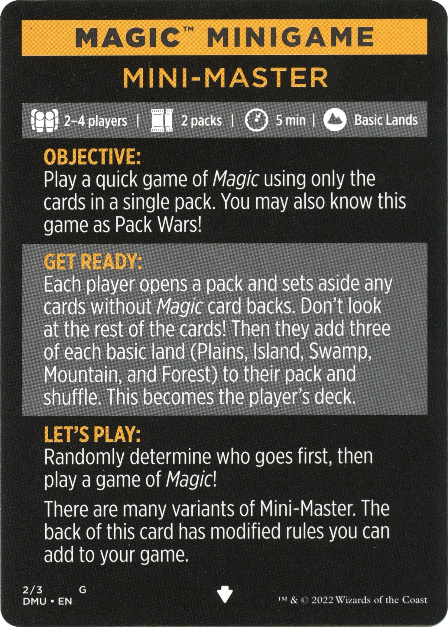 Mini-Master (Magic Minigame) [Dominaria United Minigame] | Jomio and Rueliete's Cards and Comics