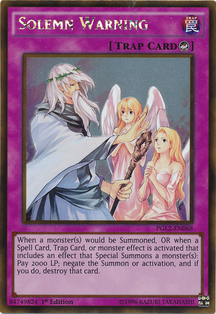 Solemn Warning [PGL2-EN068] Gold Rare | Jomio and Rueliete's Cards and Comics