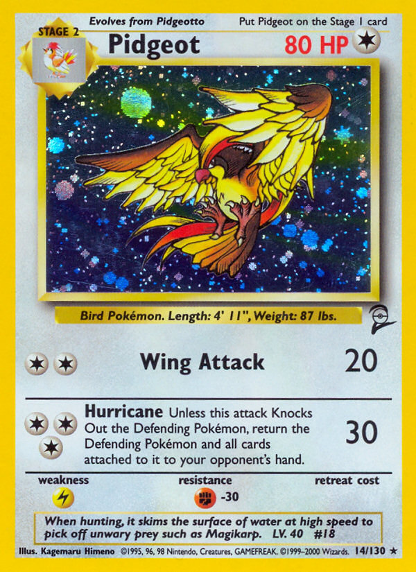 Pidgeot (14/130) [Base Set 2] | Jomio and Rueliete's Cards and Comics