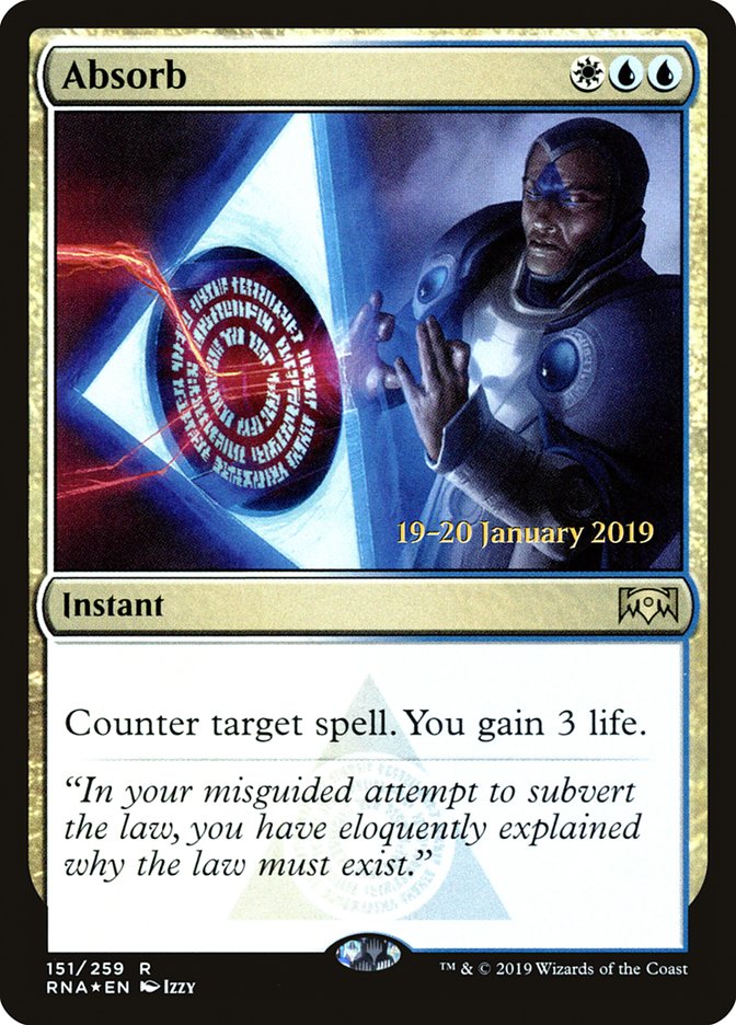 Absorb [Ravnica Allegiance Prerelease Promos] | Jomio and Rueliete's Cards and Comics