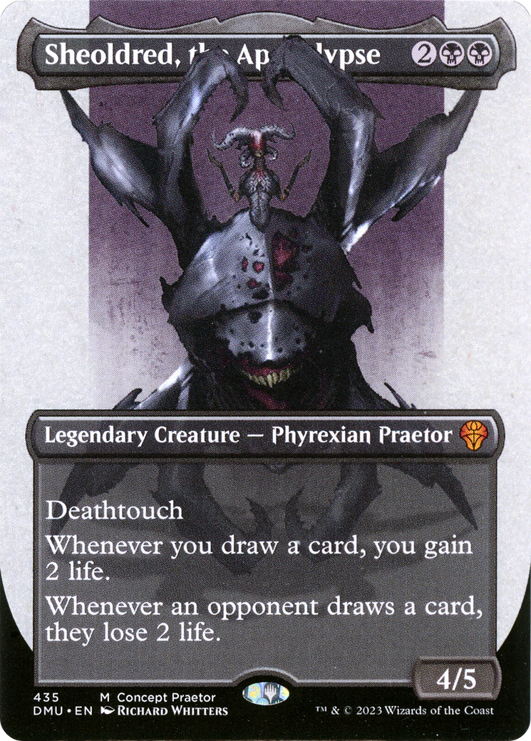 Sheoldred, the Apocalypse (Borderless Concept Praetors) [Phyrexia: All Will Be One] | Jomio and Rueliete's Cards and Comics