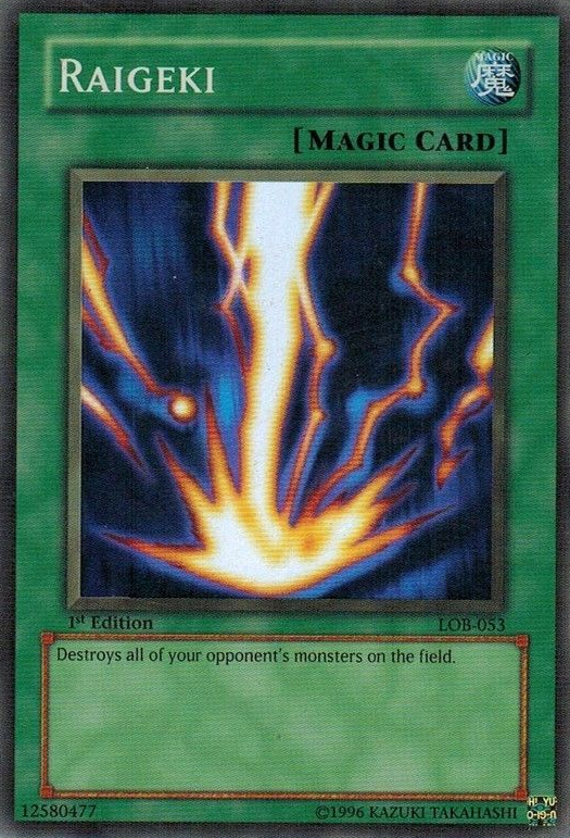 Raigeki [LOB-053] Super Rare | Jomio and Rueliete's Cards and Comics