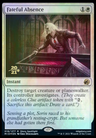 Fateful Absence [Innistrad: Midnight Hunt Prerelease Promos] | Jomio and Rueliete's Cards and Comics