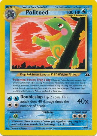 Politoed (27/75) [Neo Discovery Unlimited] | Jomio and Rueliete's Cards and Comics