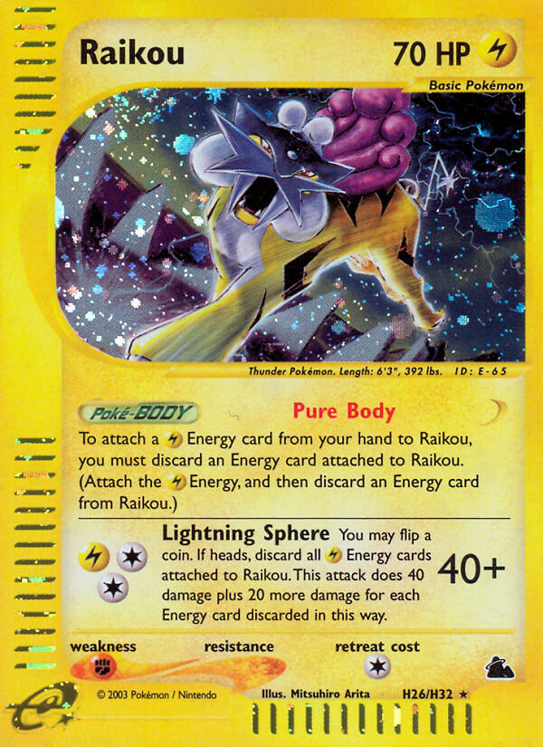 Raikou (H26/H32) [Skyridge] | Jomio and Rueliete's Cards and Comics