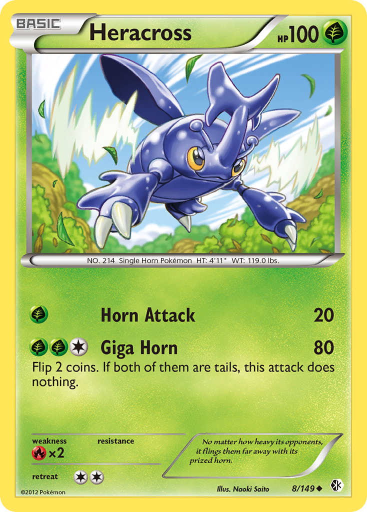 Heracross (8/149) [Black & White: Boundaries Crossed] | Jomio and Rueliete's Cards and Comics