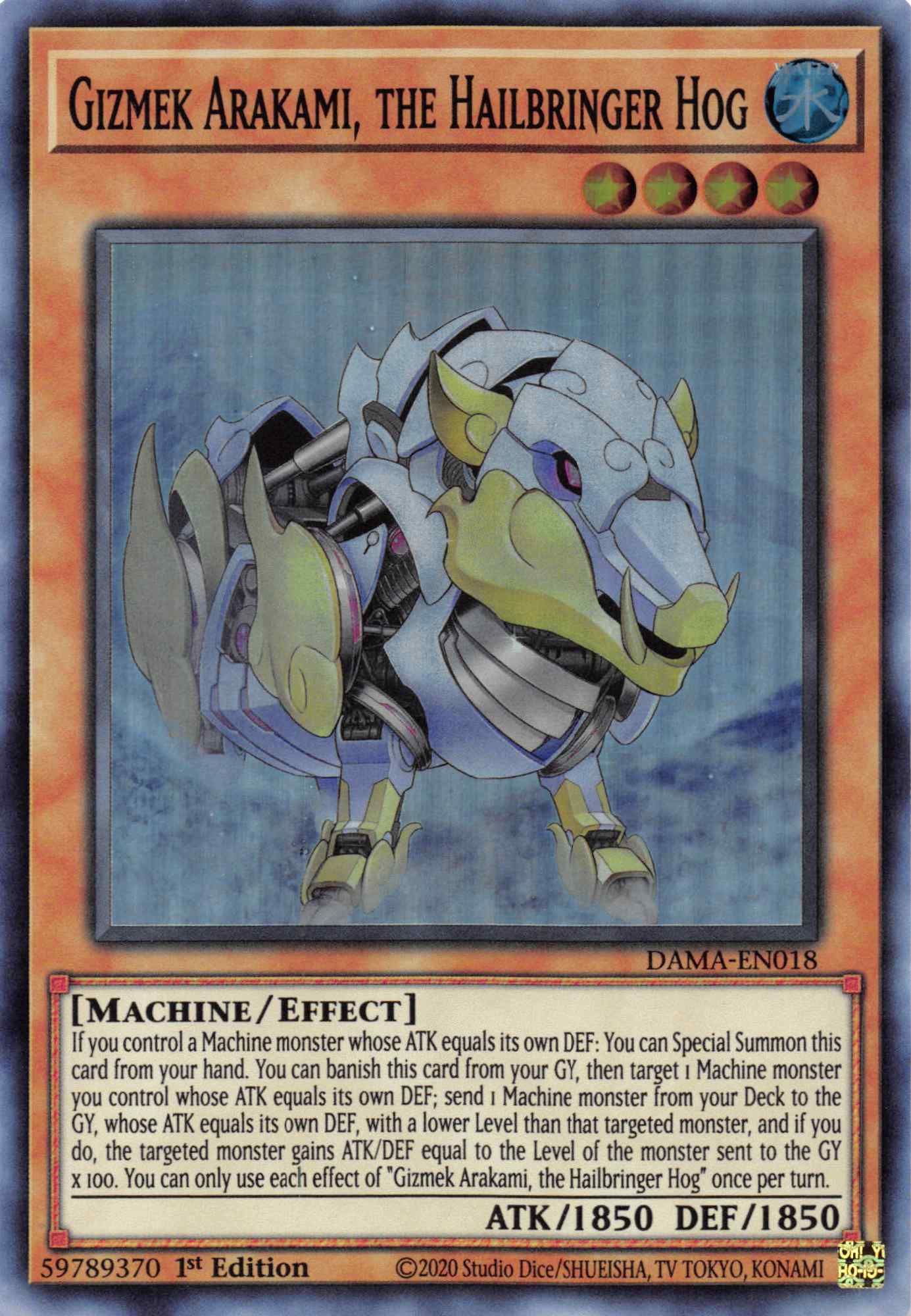 Gizmek Arakami, the Hailbringer Hog [DAMA-EN018] Super Rare | Jomio and Rueliete's Cards and Comics