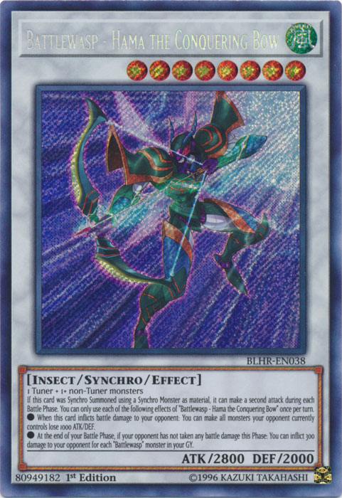 Battlewasp - Hama the Conquering Bow [BLHR-EN038] Secret Rare | Jomio and Rueliete's Cards and Comics