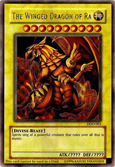 The Winged Dragon of Ra [DOD-001] Prismatic Secret Rare | Jomio and Rueliete's Cards and Comics