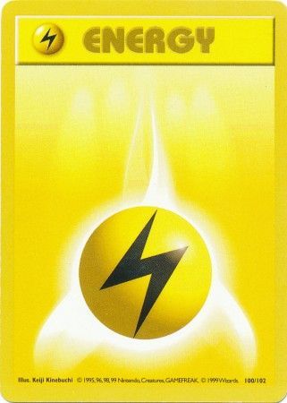 Lightning Energy (100/102) [Base Set Shadowless Unlimited] | Jomio and Rueliete's Cards and Comics