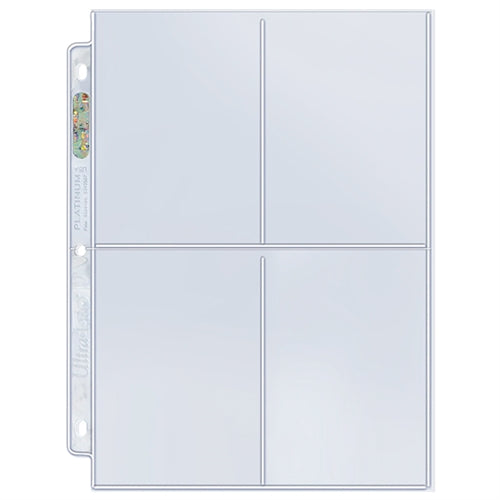 Ultra PRO: Platinum Hologram Mini 4-Pocket Pages - 2-Holes (2.5" x 3.5" / 100-Pack) | Jomio and Rueliete's Cards and Comics