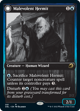 Malevolent Hermit // Benevolent Geist [Innistrad: Double Feature] | Jomio and Rueliete's Cards and Comics