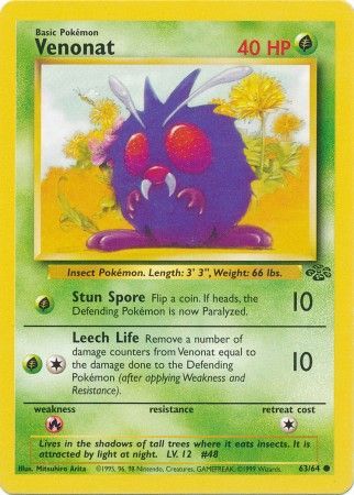 Venonat (63/64) [Jungle Unlimited] | Jomio and Rueliete's Cards and Comics