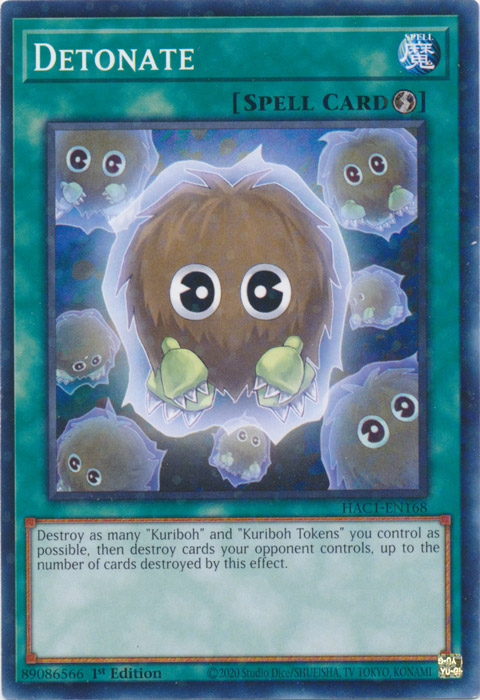 Detonate (Duel Terminal) [HAC1-EN168] Common | Jomio and Rueliete's Cards and Comics