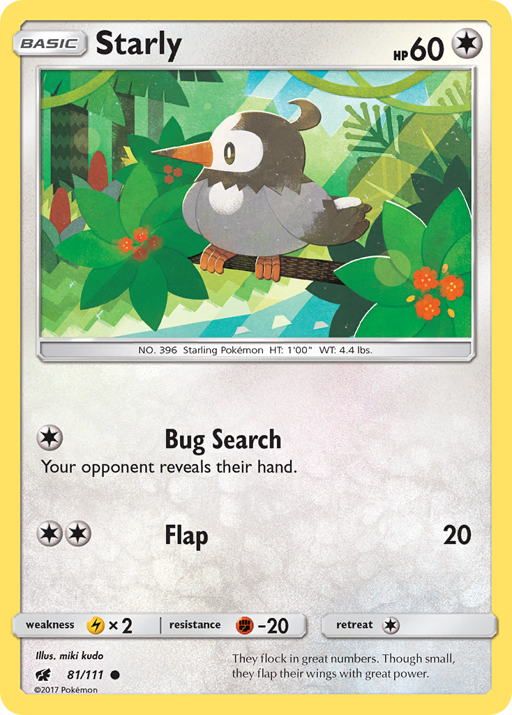 Starly (81/111) [Sun & Moon: Crimson Invasion] | Jomio and Rueliete's Cards and Comics