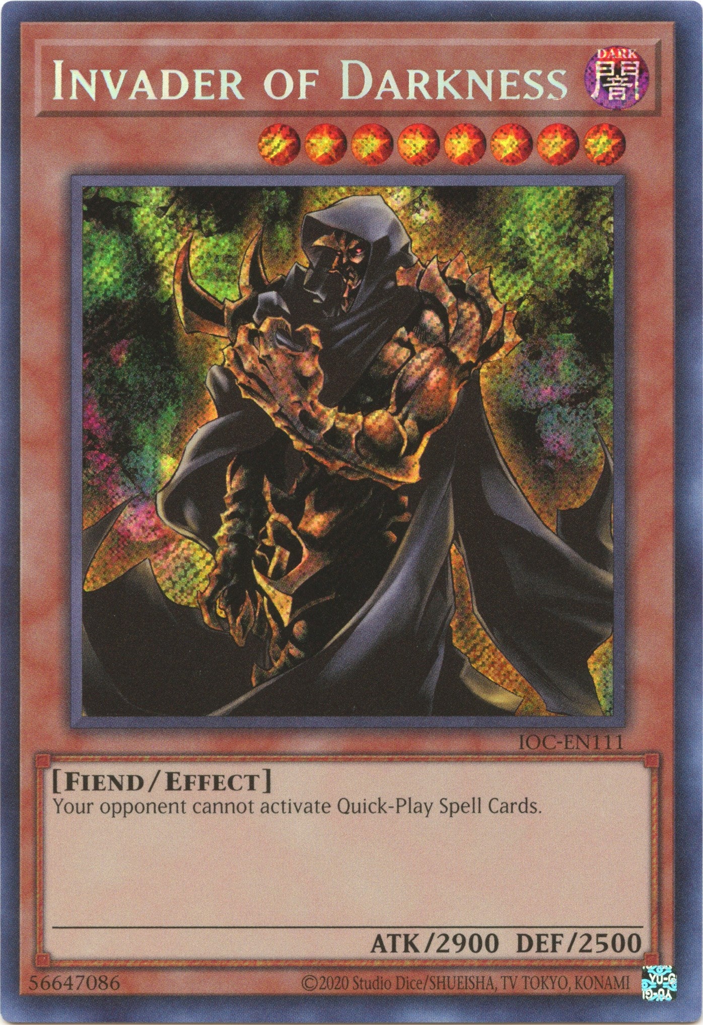 Invader of Darkness (25th Anniversary) [IOC-EN111] Secret Rare | Jomio and Rueliete's Cards and Comics