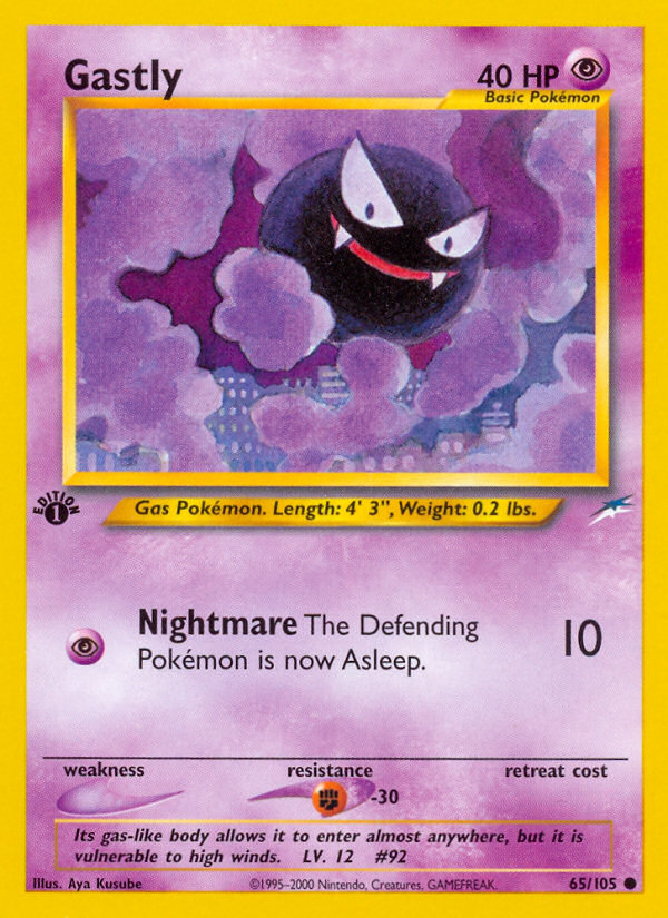 Gastly (65/105) [Neo Destiny 1st Edition] | Jomio and Rueliete's Cards and Comics