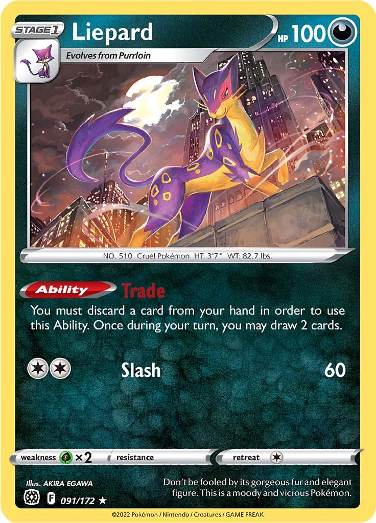 Liepard (091/172) [Sword & Shield: Brilliant Stars] | Jomio and Rueliete's Cards and Comics