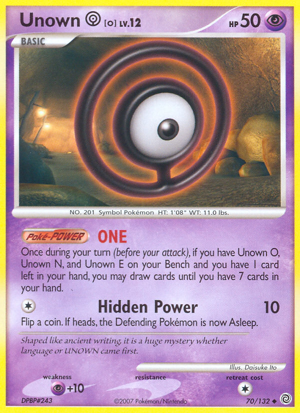 Unown O (70/132) [Diamond & Pearl: Secret Wonders] | Jomio and Rueliete's Cards and Comics