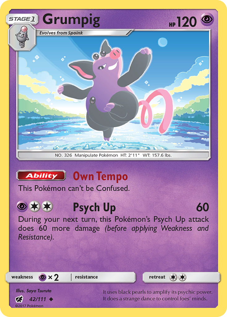 Grumpig (42/111) [Sun & Moon: Crimson Invasion] | Jomio and Rueliete's Cards and Comics