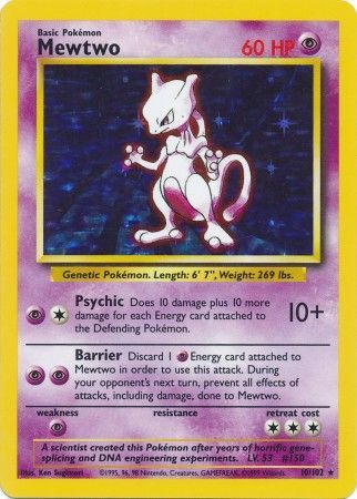 Mewtwo (10/102) [Base Set Unlimited] | Jomio and Rueliete's Cards and Comics