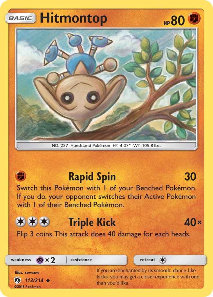Hitmontop (113/214) [Sun & Moon: Lost Thunder] | Jomio and Rueliete's Cards and Comics