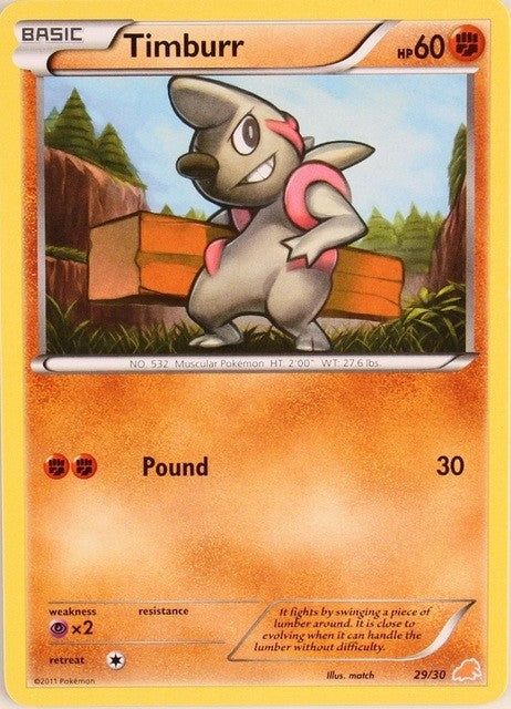Timburr (29/30) [Black & White: Trainer Kit - Excadrill] | Jomio and Rueliete's Cards and Comics