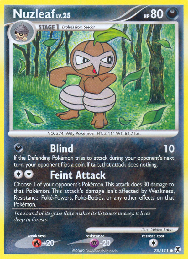 Nuzleaf (75/111) [Platinum: Rising Rivals] | Jomio and Rueliete's Cards and Comics